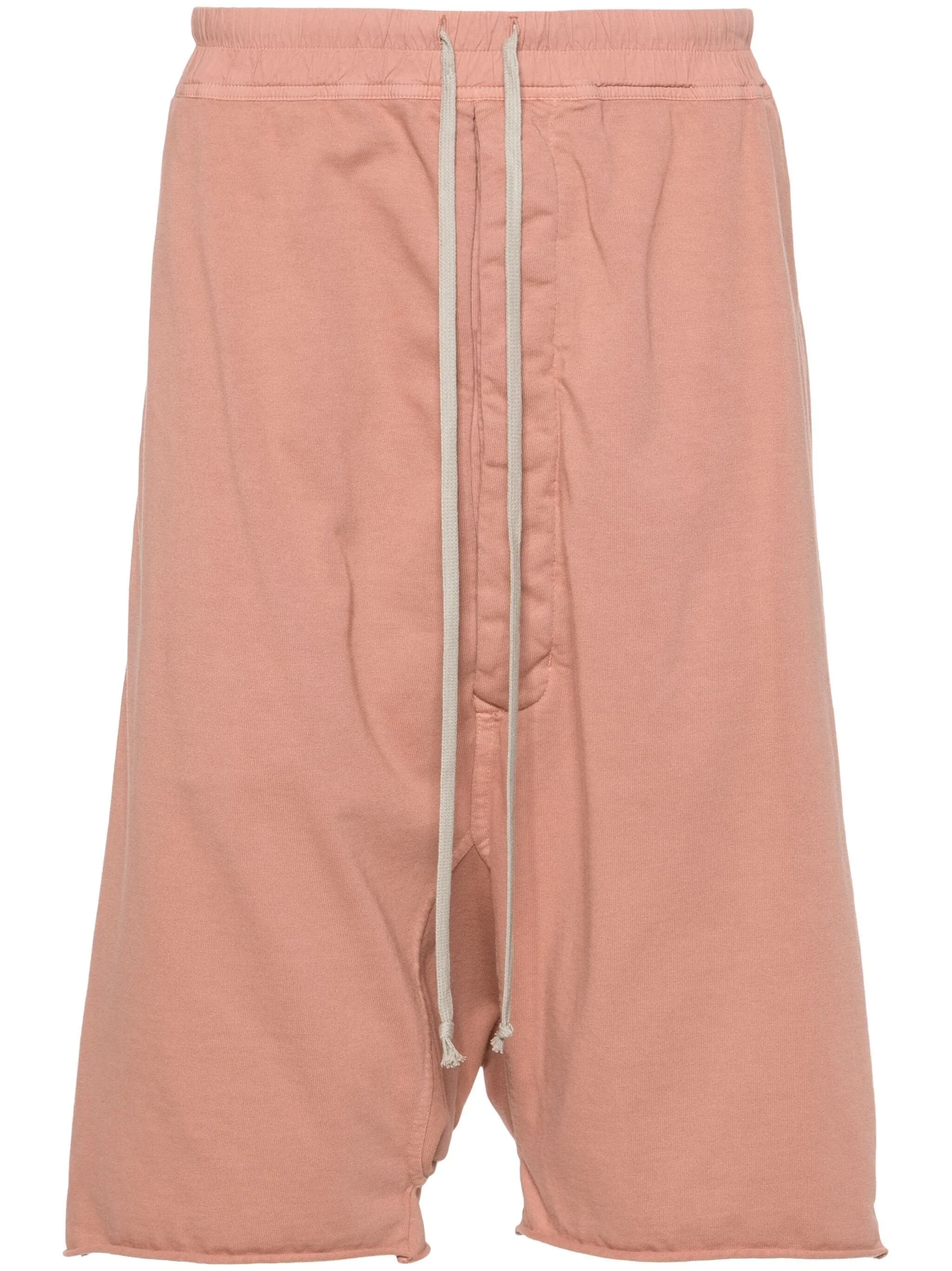 DROP-CROTCH COTTON TRACK SHORTS