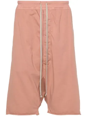 DROP-CROTCH COTTON TRACK SHORTS