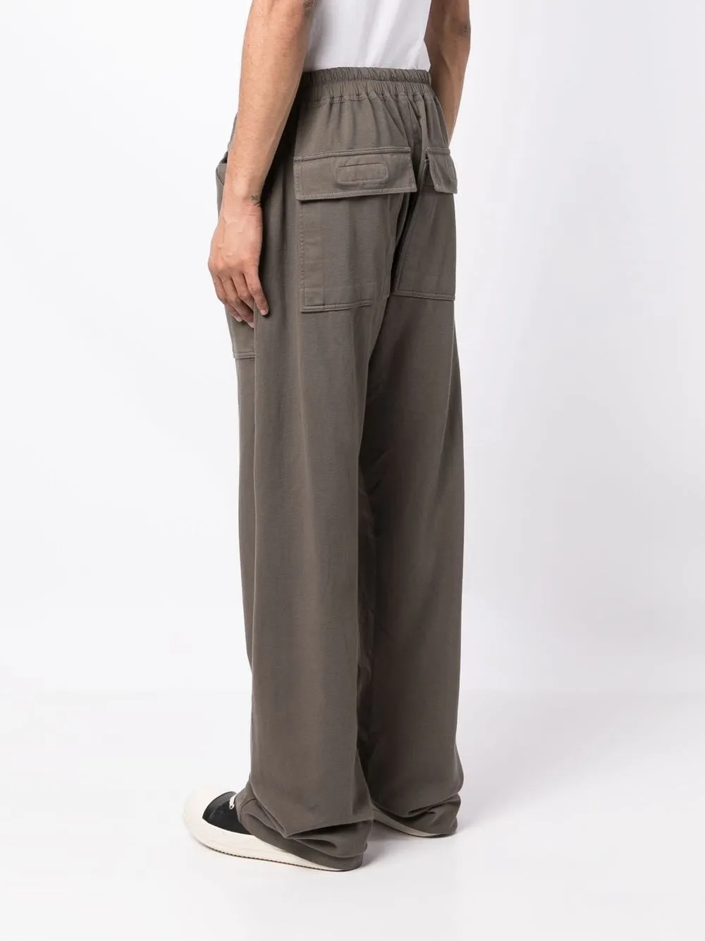 ELASTICATED WAIST STRAIGH LEG TROUSERS