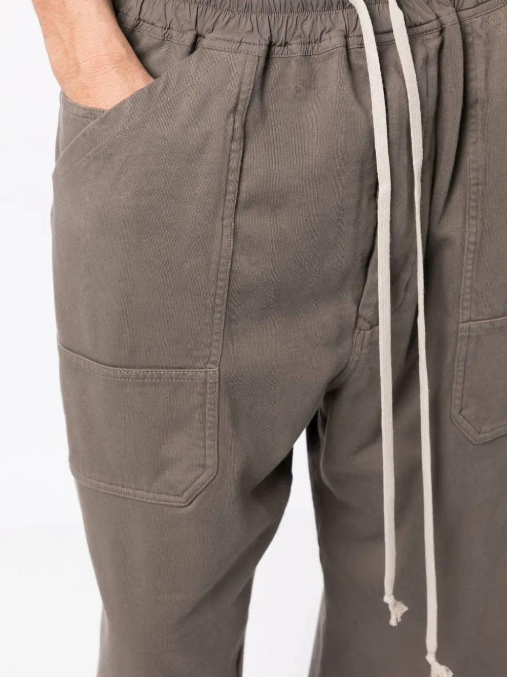 ELASTICATED WAIST STRAIGH LEG TROUSERS