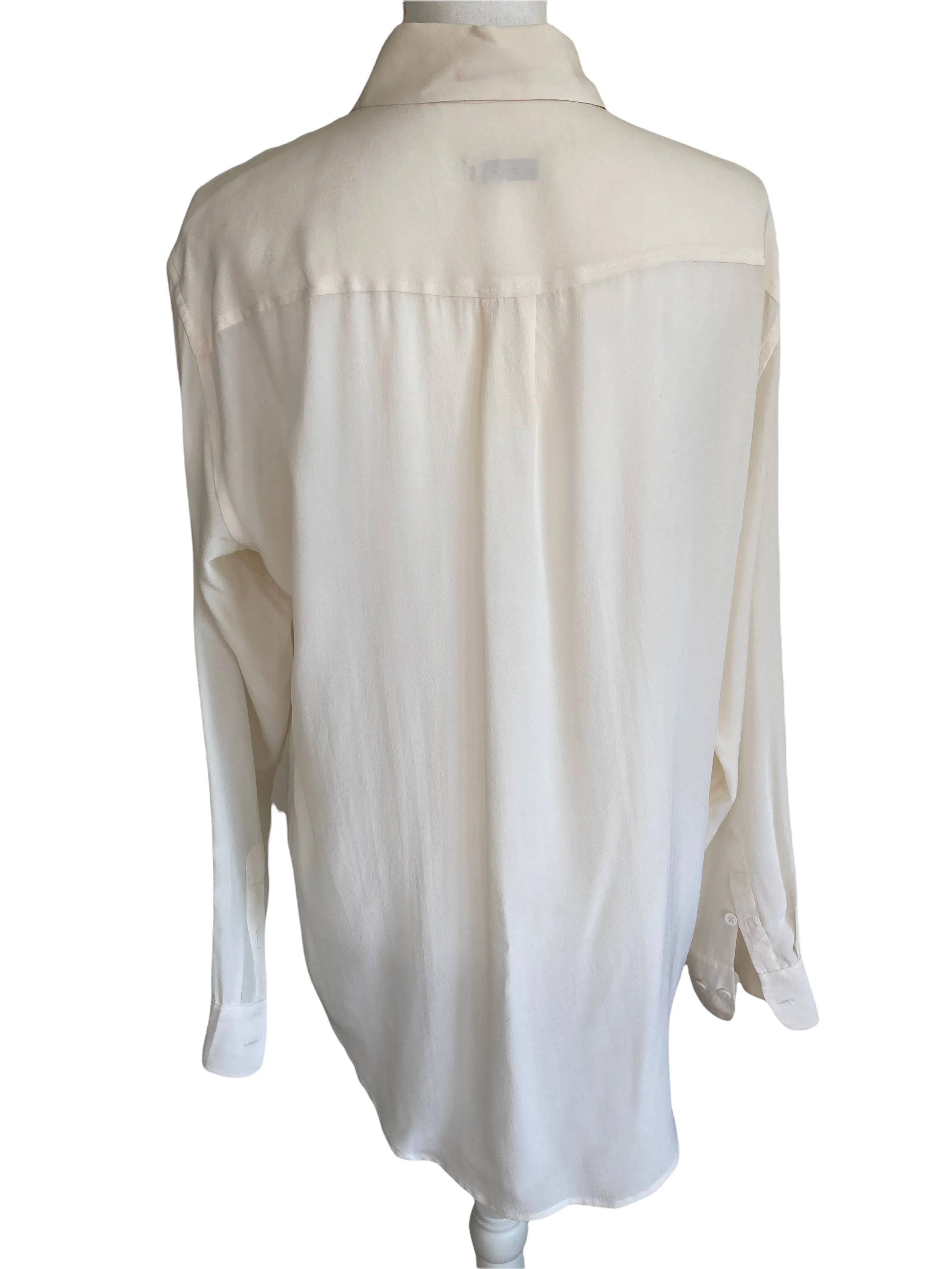 Equipment Ivory Silk Shirt, M