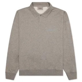 Essentials L/S Polo - Dark Heather Oatmeal