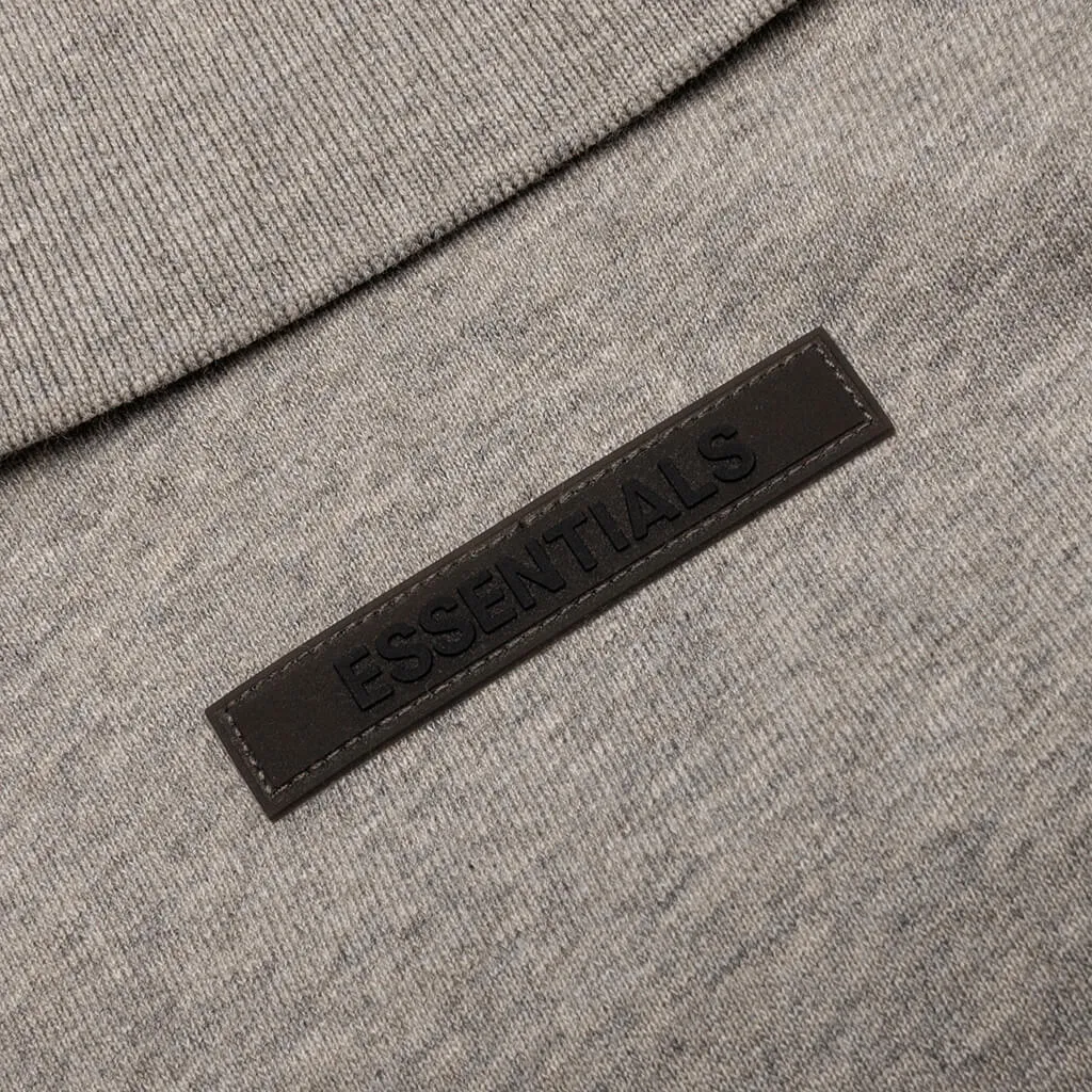 Essentials L/S Polo - Dark Heather Oatmeal