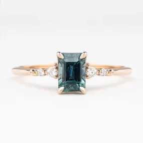 Estel Luxe Ring 0.8ct Blue Montana Sapphire, 14K Rose Gold (One of a kind)