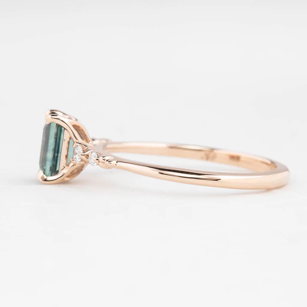 Estel Luxe Ring 0.8ct Blue Montana Sapphire, 14K Rose Gold (One of a kind)