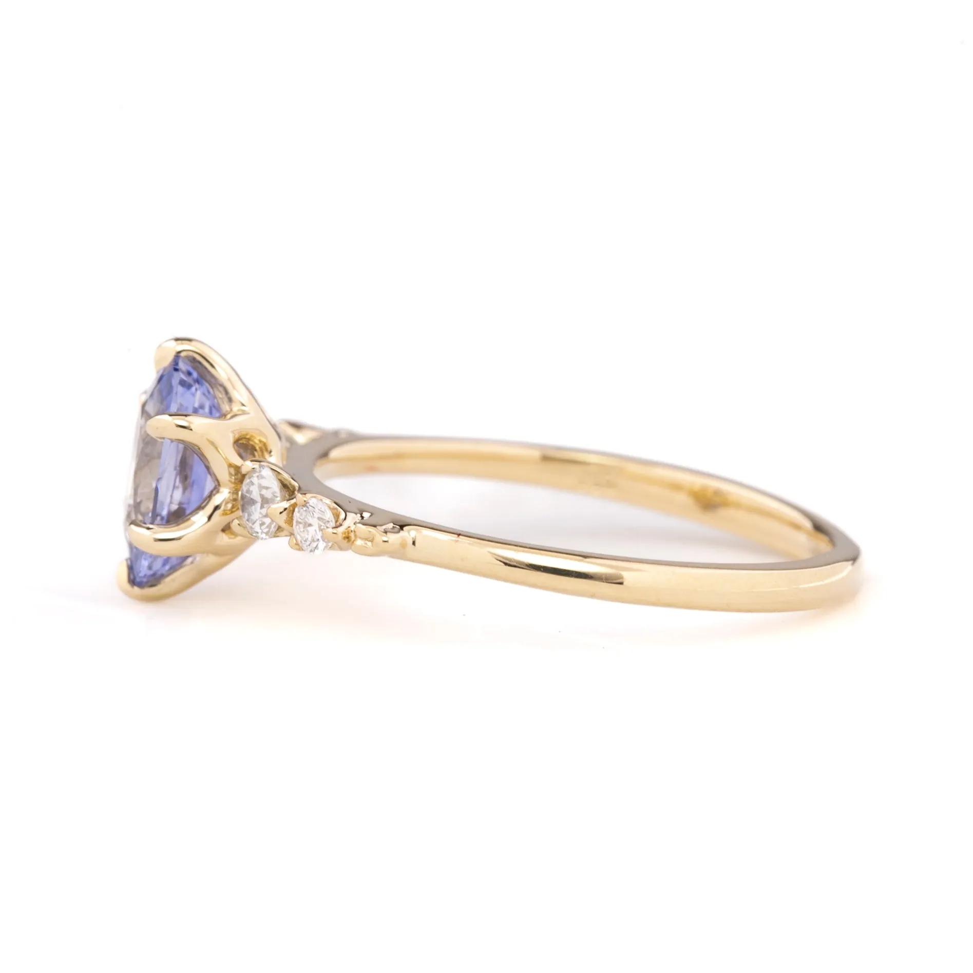 Estel Luxe Ring 1.29ct Blue Srilanka Sapphire, 14k Yellow Gold (One of a kind)