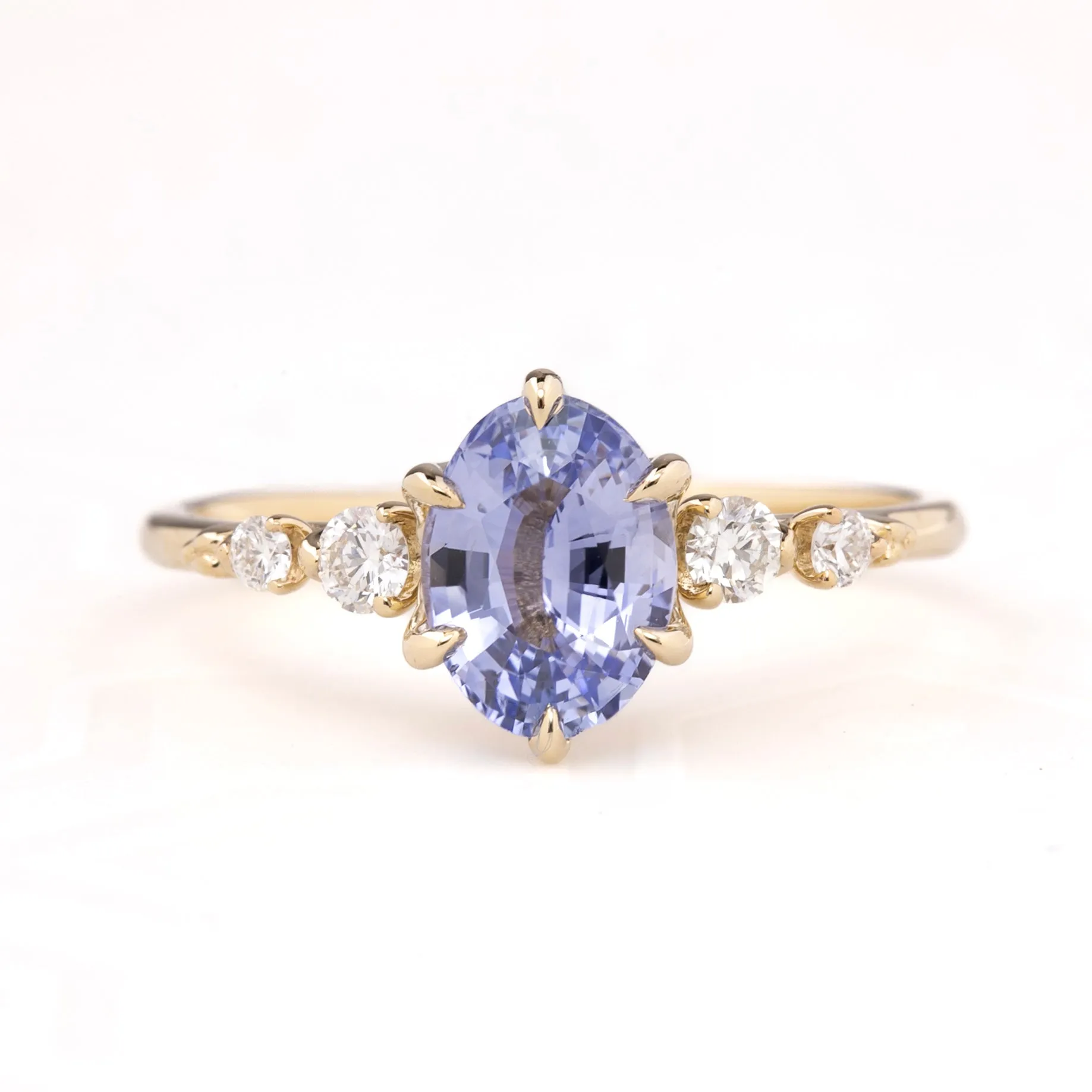 Estel Luxe Ring 1.29ct Blue Srilanka Sapphire, 14k Yellow Gold (One of a kind)