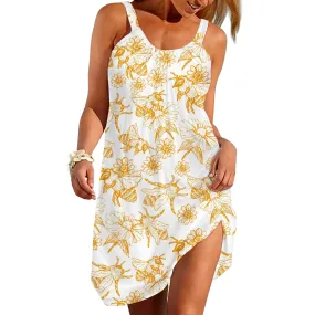 Gearhuman 3D Bees Custom Sleeveless Beach Dress