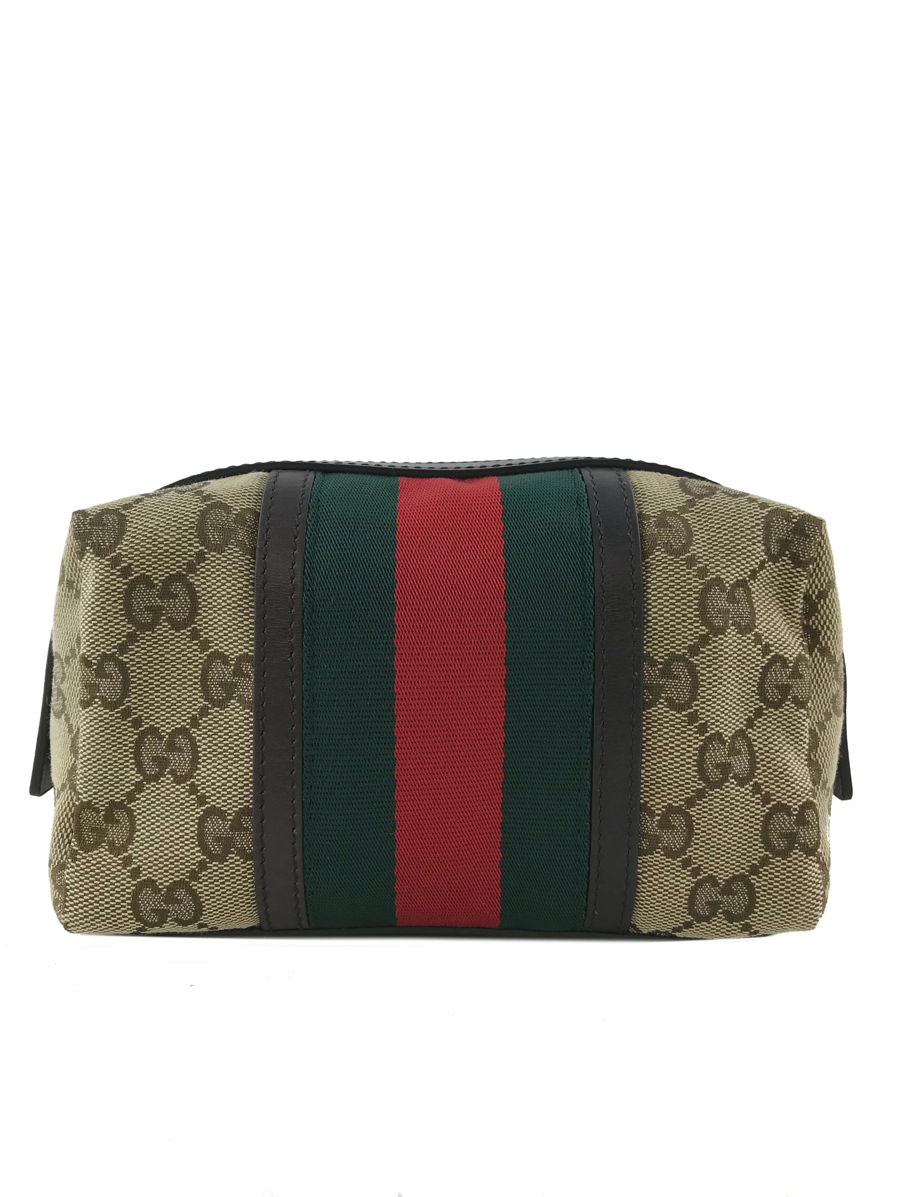 Gucci GG Canvas Web Cosmetic Bag NEW