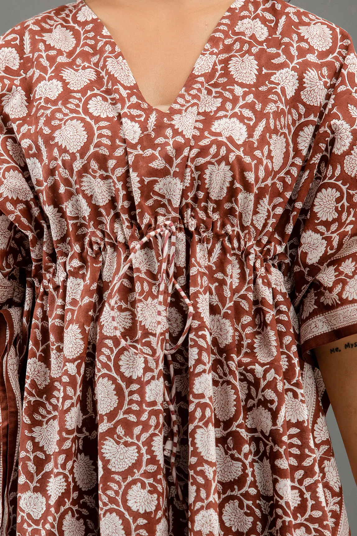 Hand Block Printed Cotton Kaftan