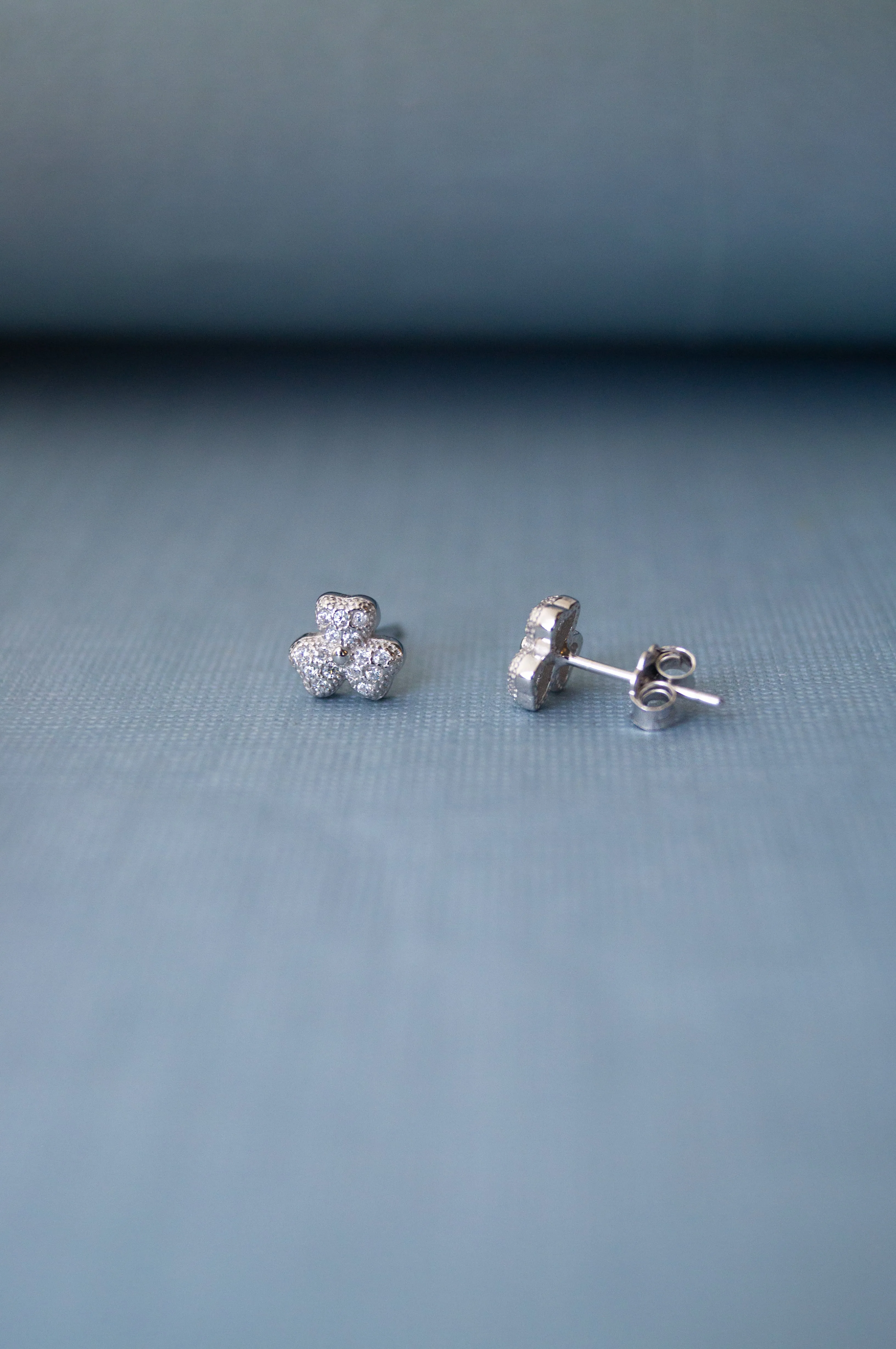 Happy Flower Mini Sterling Silver Stud Earrings