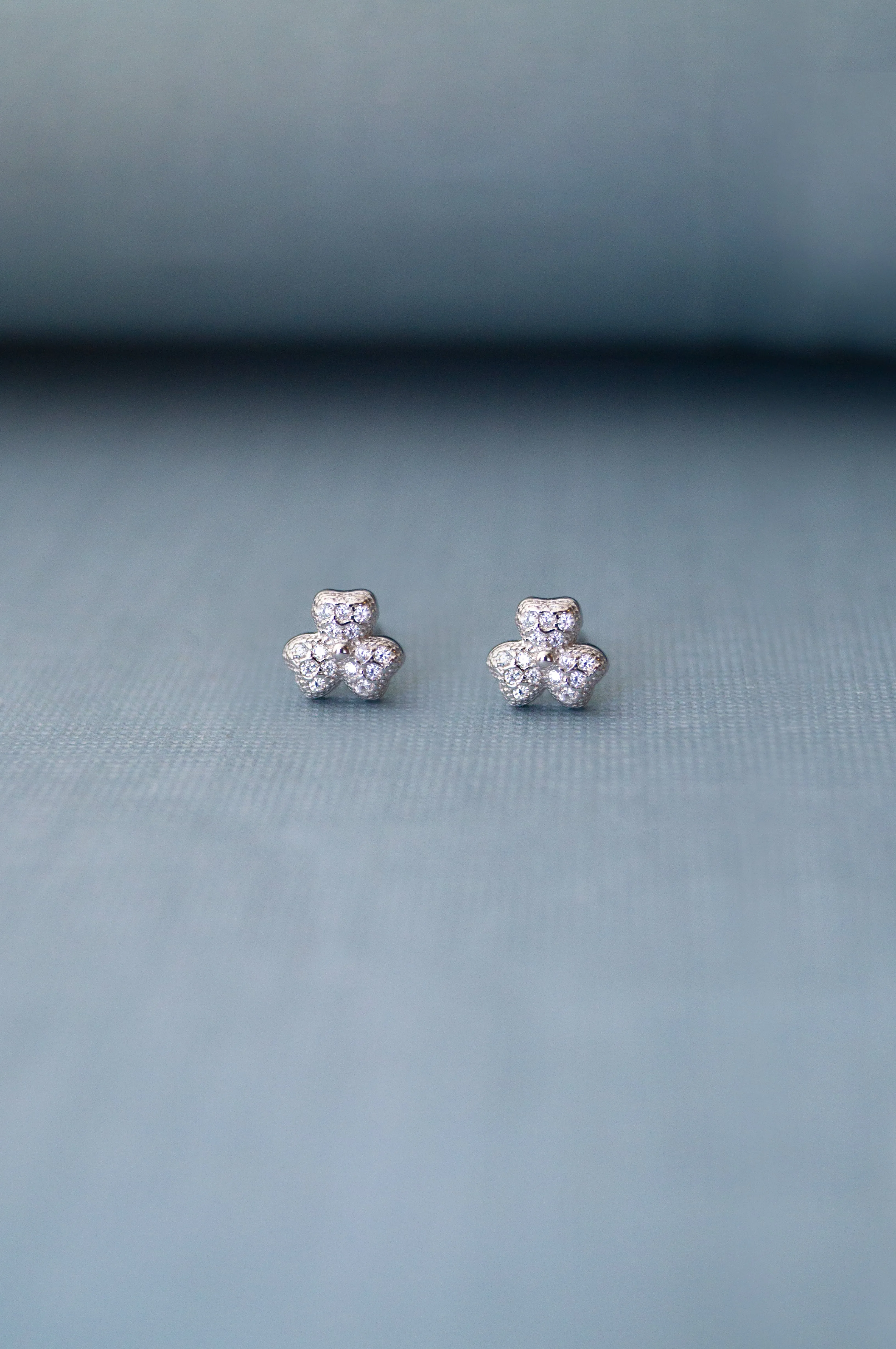 Happy Flower Mini Sterling Silver Stud Earrings