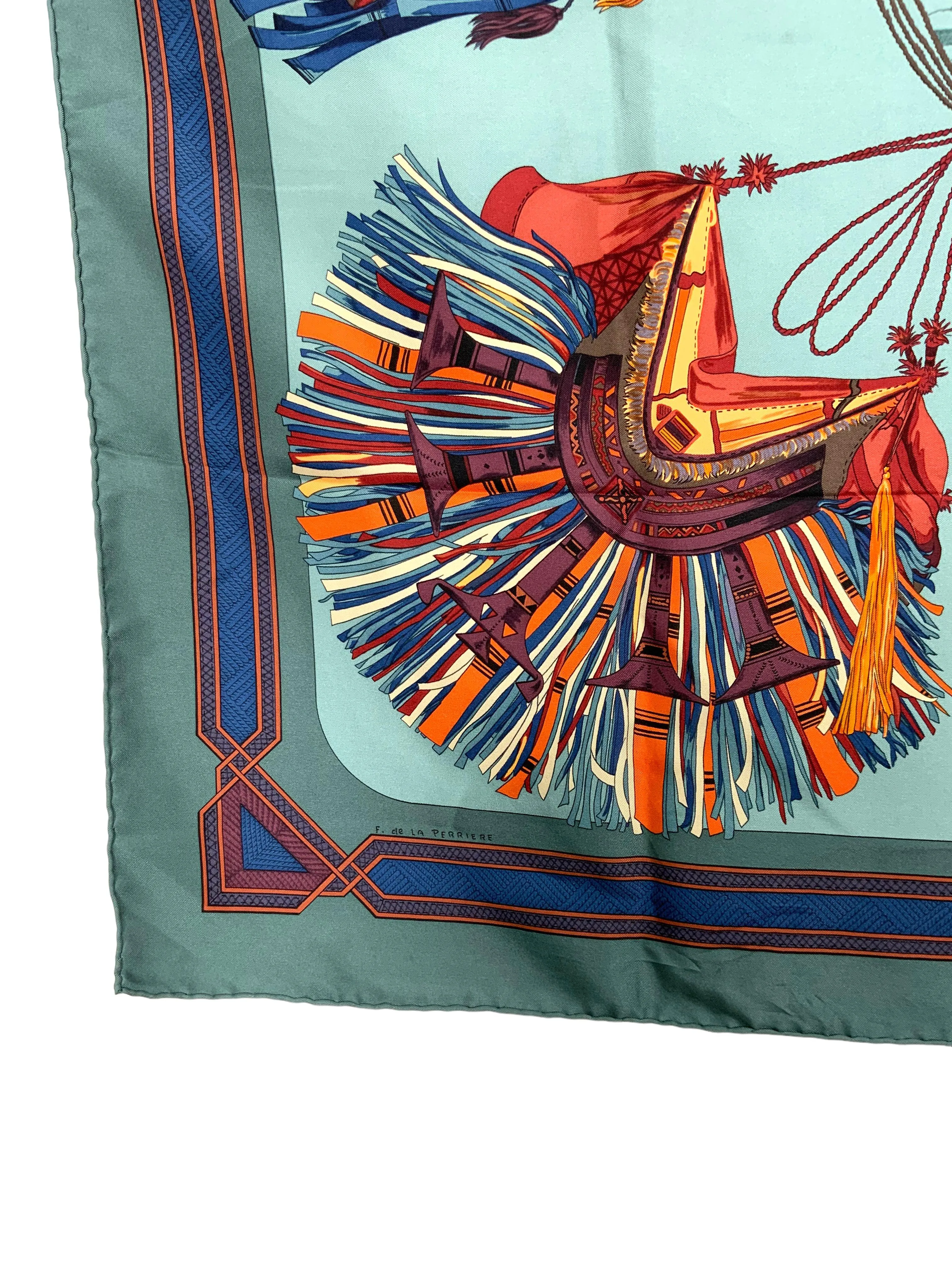 HERMES Cuirs du Desert Silk Scarf 90