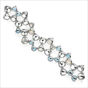 Icona Blue Topaz, Pearl & Diamond Bracelet in Sterling Silver