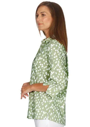 Jillian Spot Print Cotton Blend Shirt