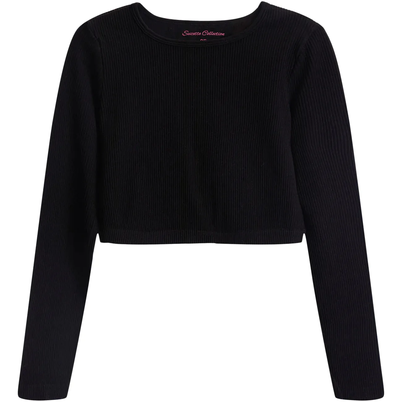 Long Sleeve High Neck Rib Crop Top