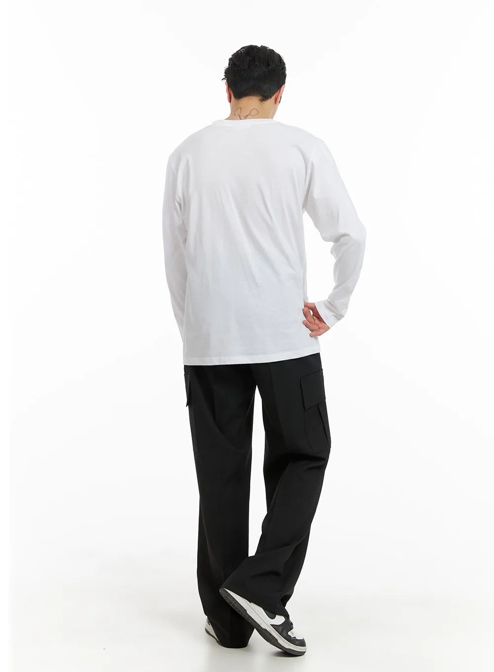 Men's Basic Cotton Long Sleeve T-Shirt IA401