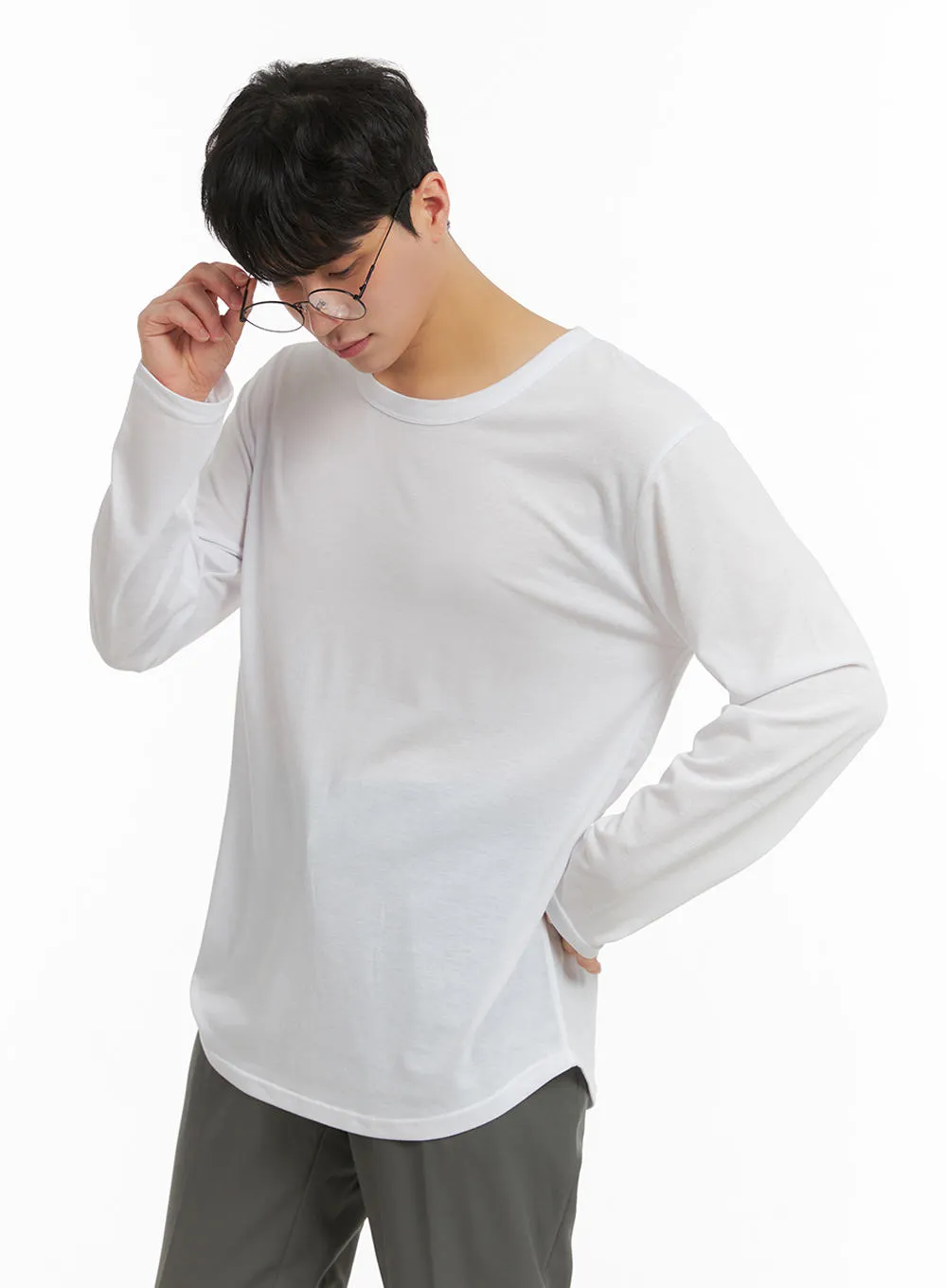 Men's Basic Round Neck Long Sleeve IA402