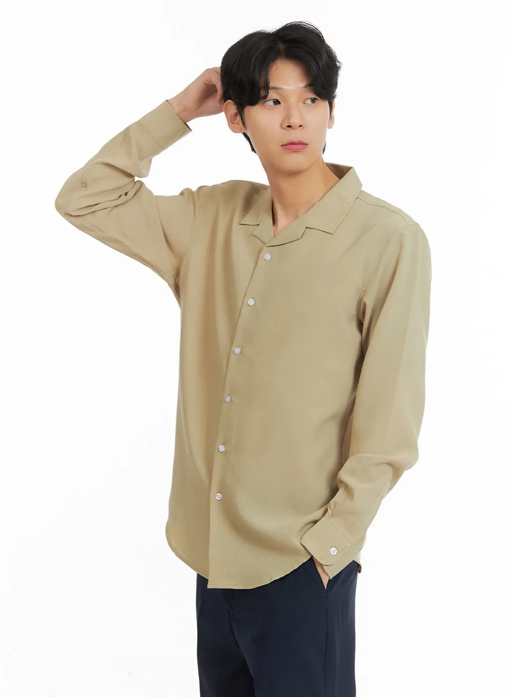 Men's Open Collar Buttoned Shirt IA401