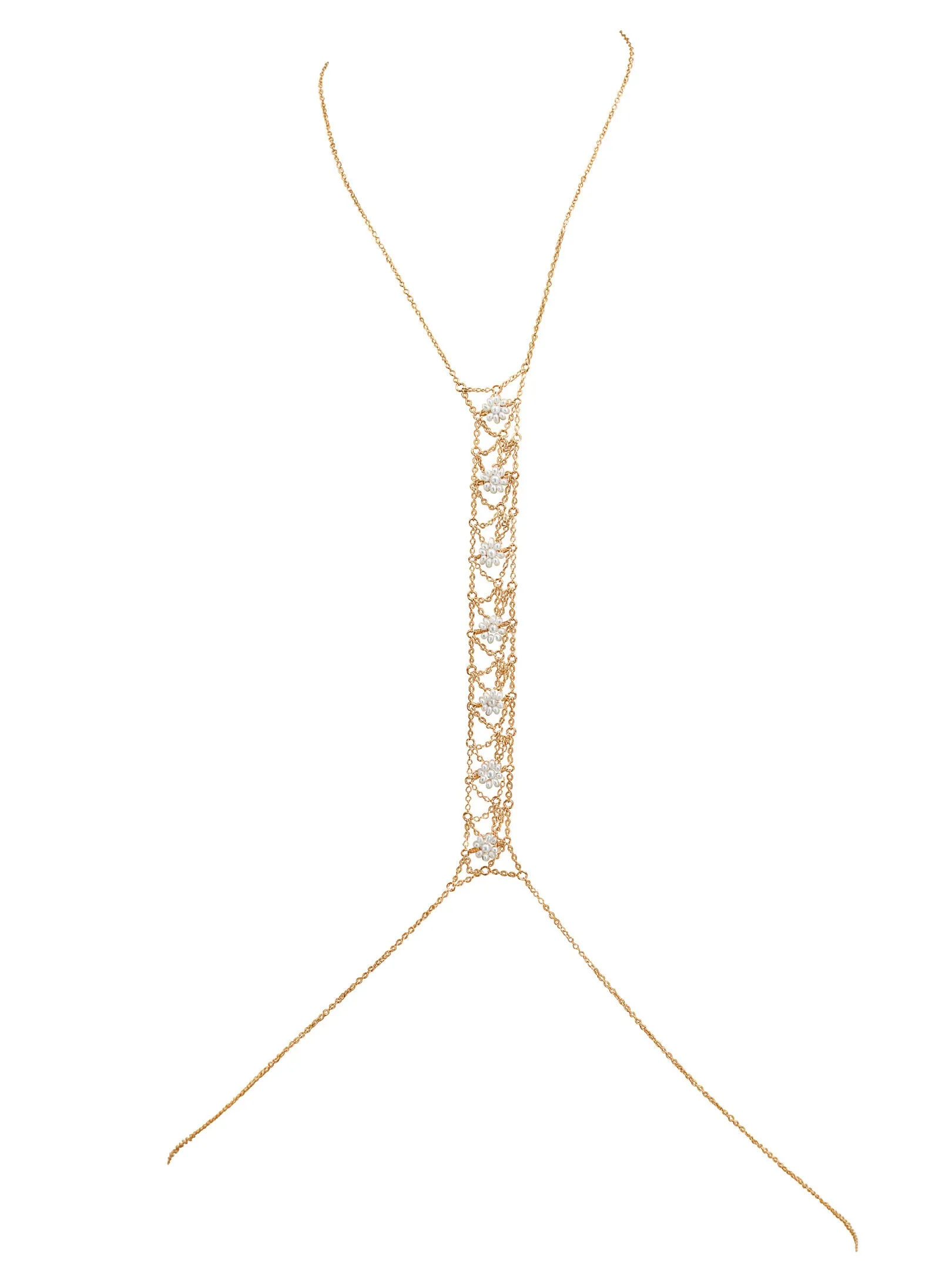 Mesh Flower Spine Body Chain