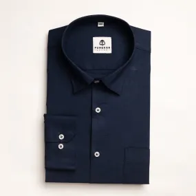 Navy Blue Color Solid Pure Cotton For Men