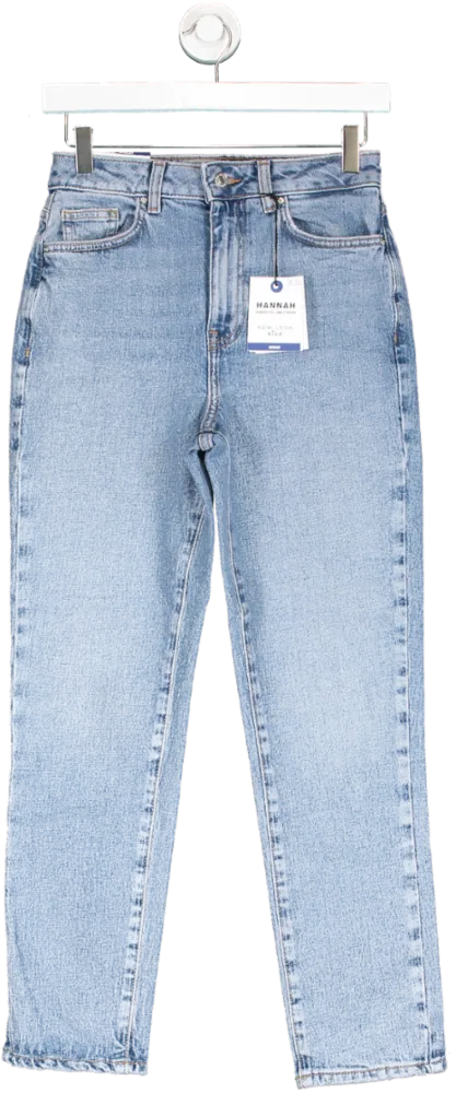 New Look Blue Hannah Straight Leg Ankle Grazer Jeans UK 6