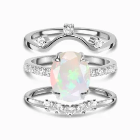 Opal Harlow Ring & Wreath Band & Archer Band