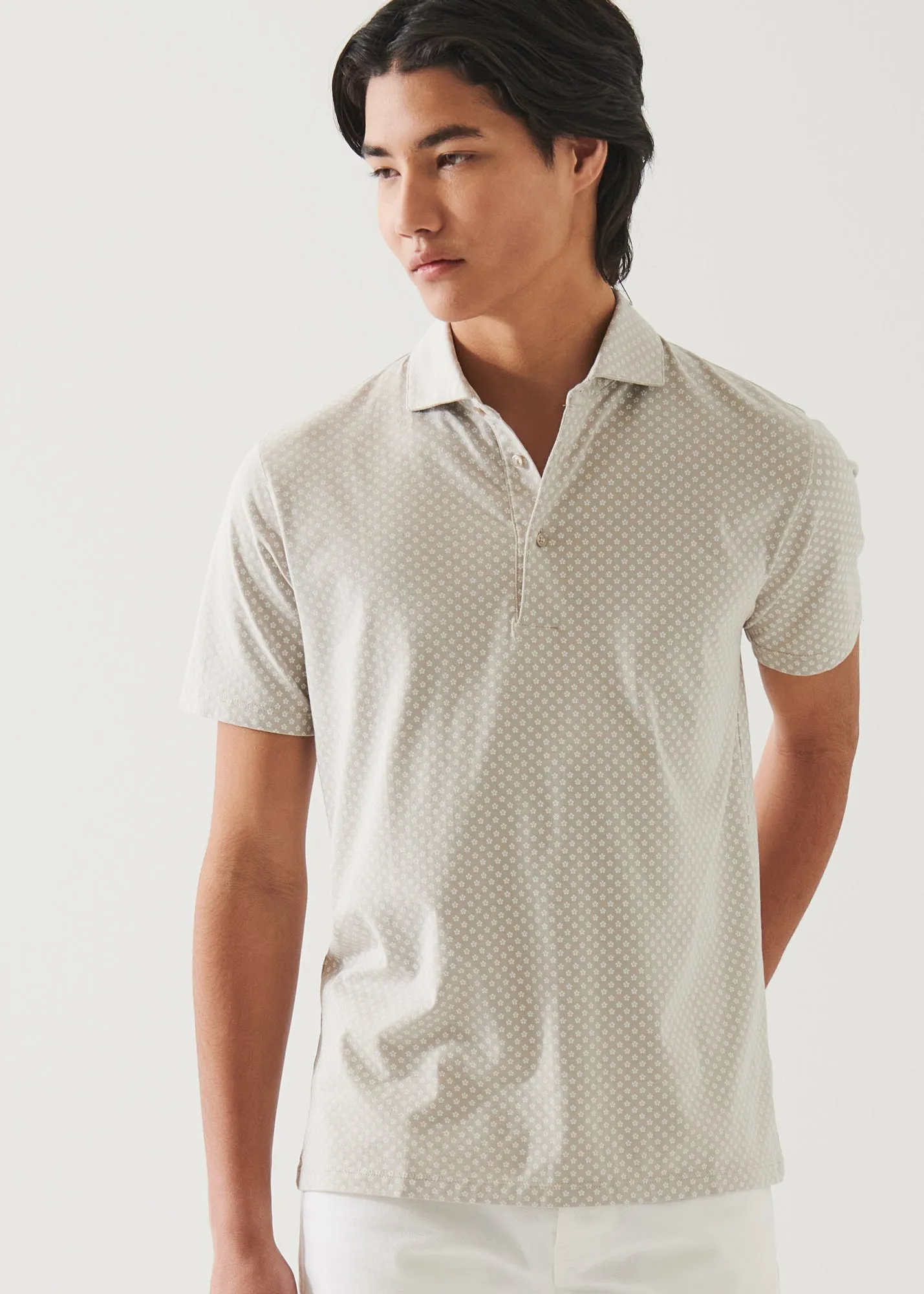 PIMA COTTON STRETCH PRINTED POLO