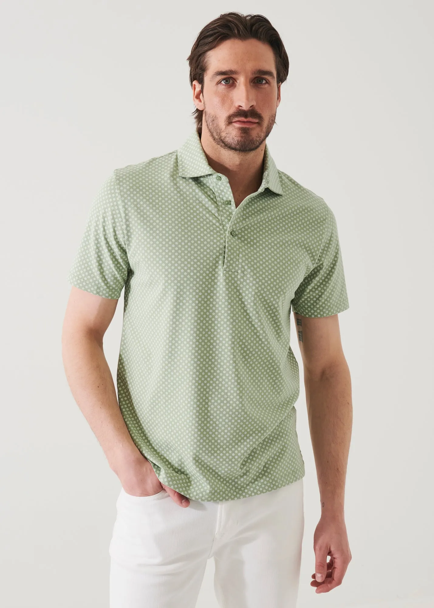 PIMA COTTON STRETCH PRINTED POLO