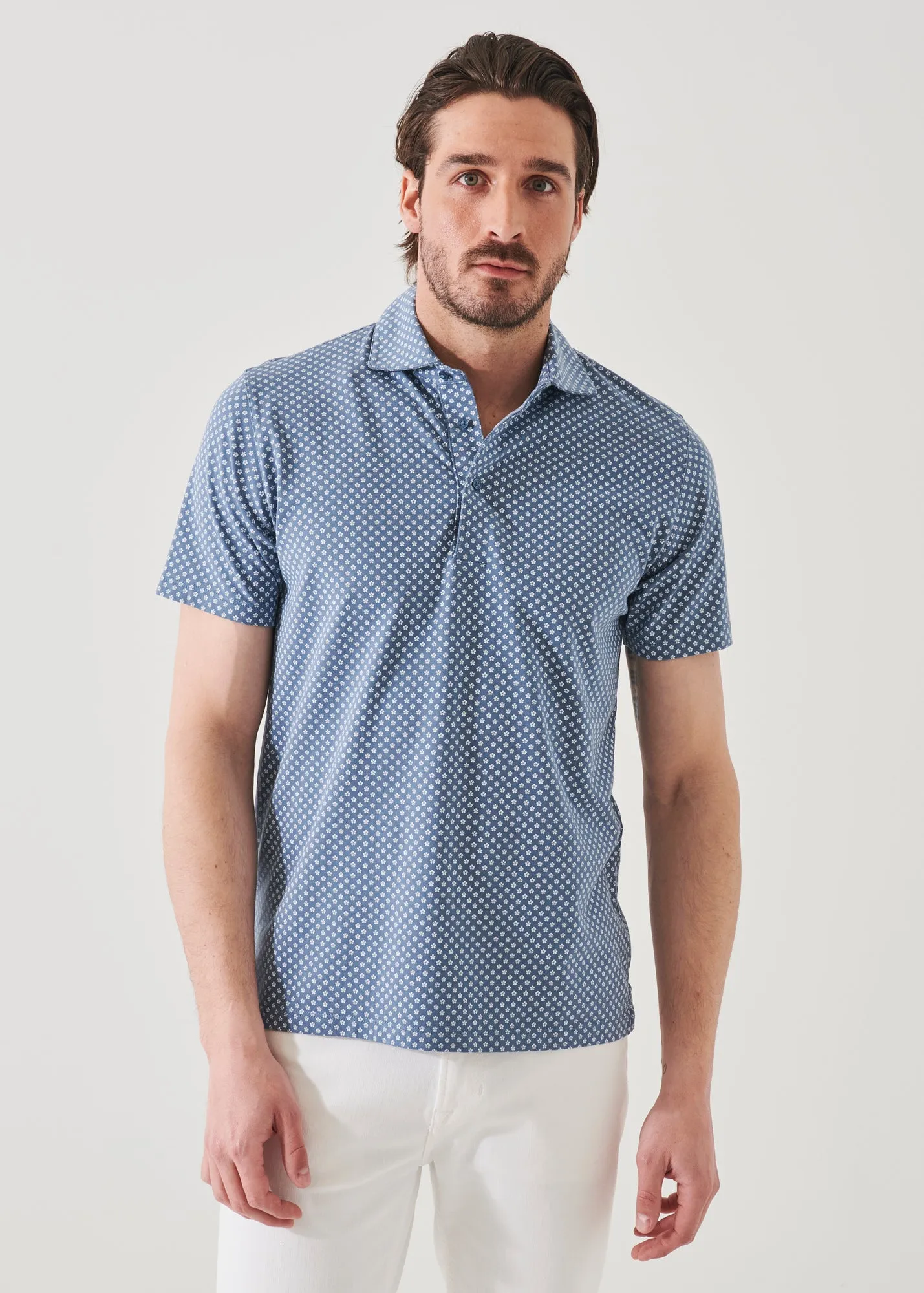 PIMA COTTON STRETCH PRINTED POLO