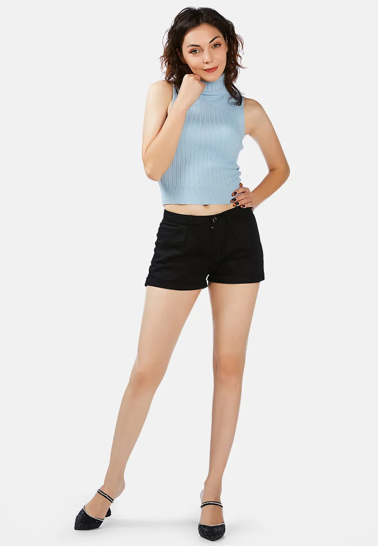 Pleated Flap Pocket Shorts