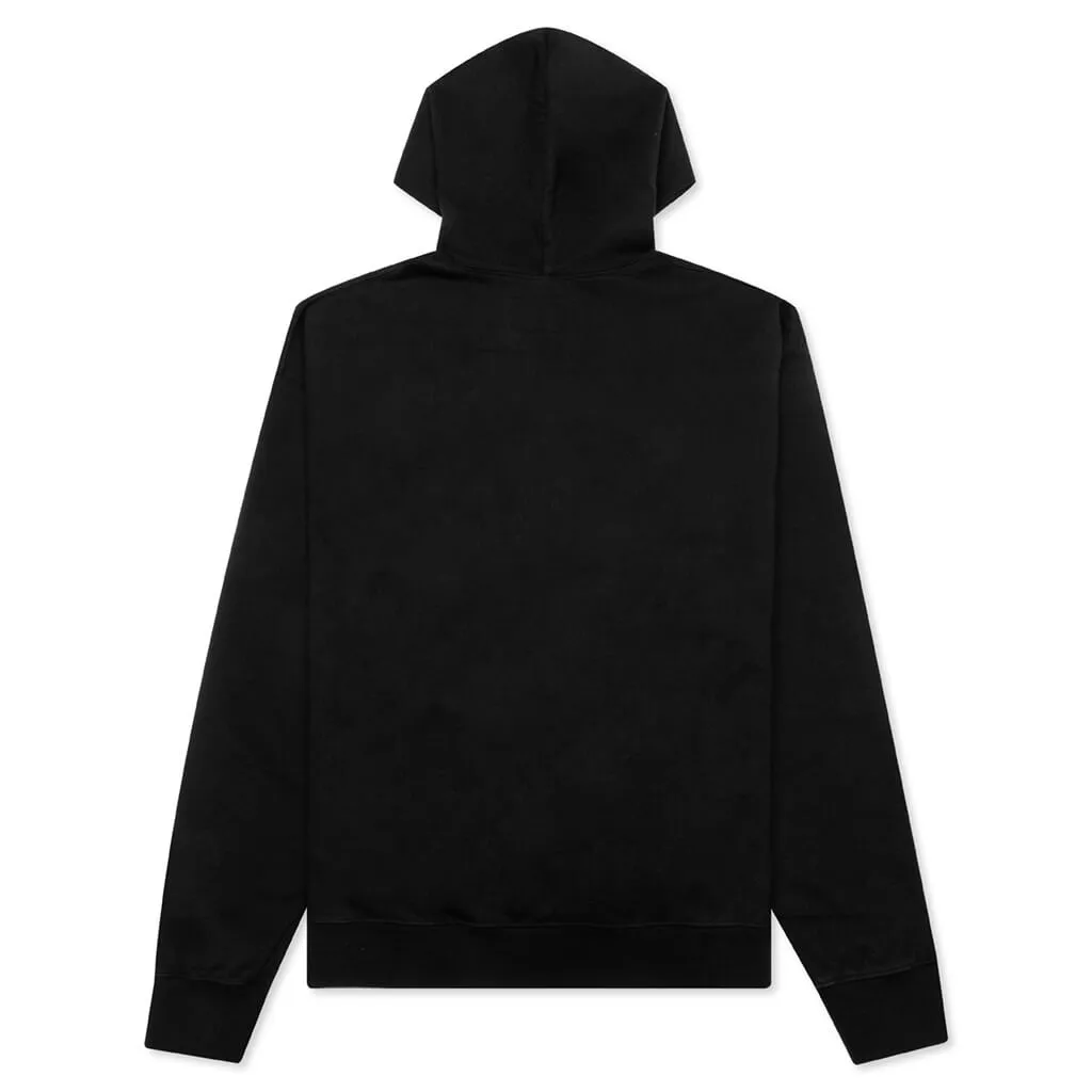 Printed Charm Logo Hoodie - Black