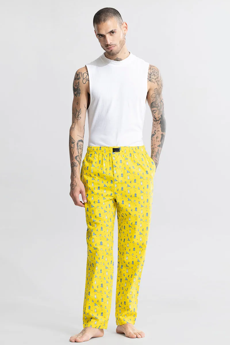 Puppy Print yellow Pyjama