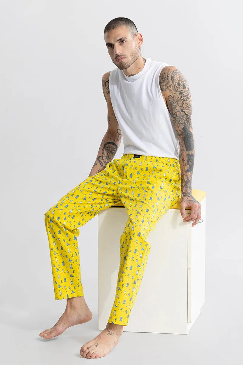 Puppy Print yellow Pyjama