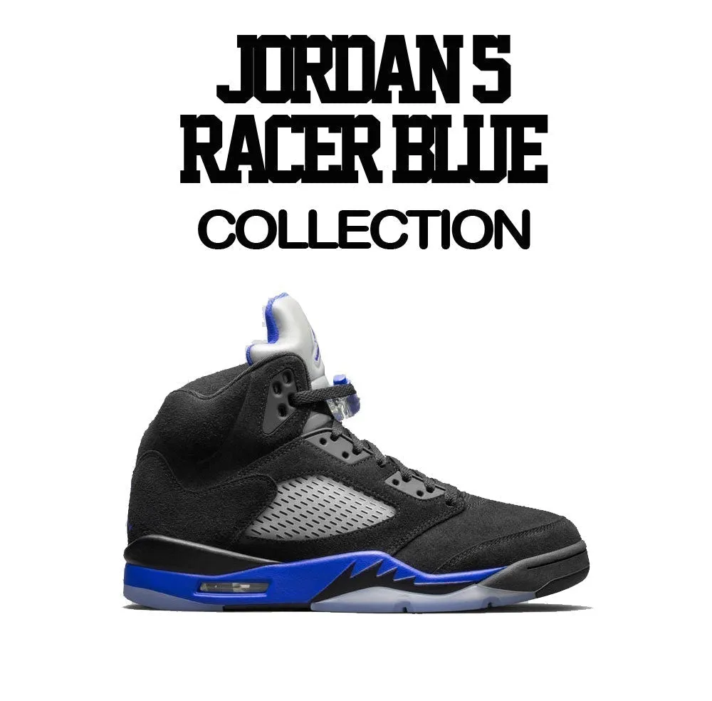 Retro 5 Racer Blue Shirt - Money Over Love - Black