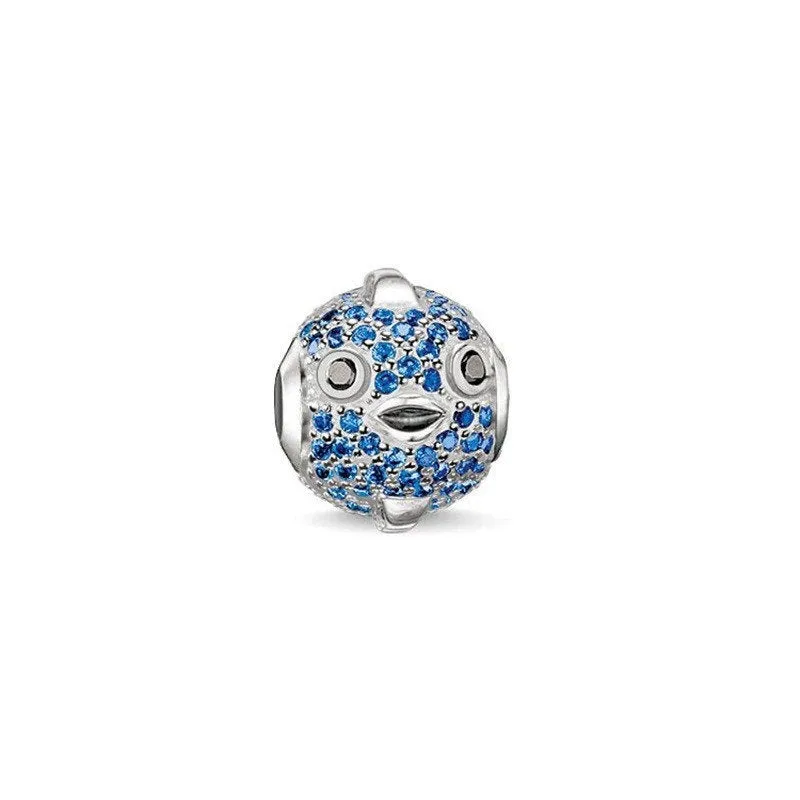 Rhinestone Blue Fish Charm