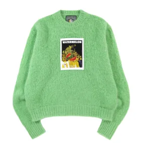 SKY HIGH FARM WORKWEAR DENIM TEARS MOHAIR PRINT SWEATER GREEN