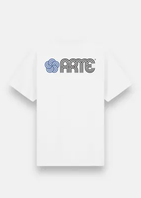 T-shirt Arte Teo Circle Flower blanc