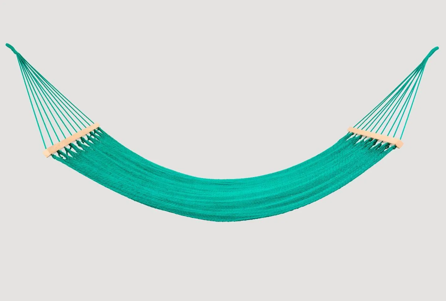 Teal Green Cotton Hammock (Wooden Bar)