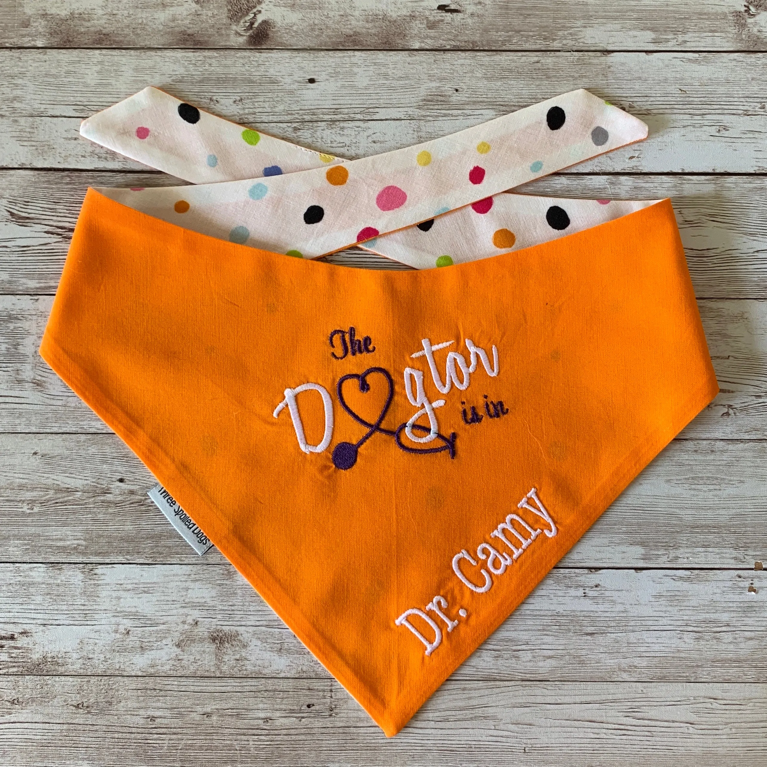 The Dogtor is In - Therapy Dog Bandana - Customize with Pets Name