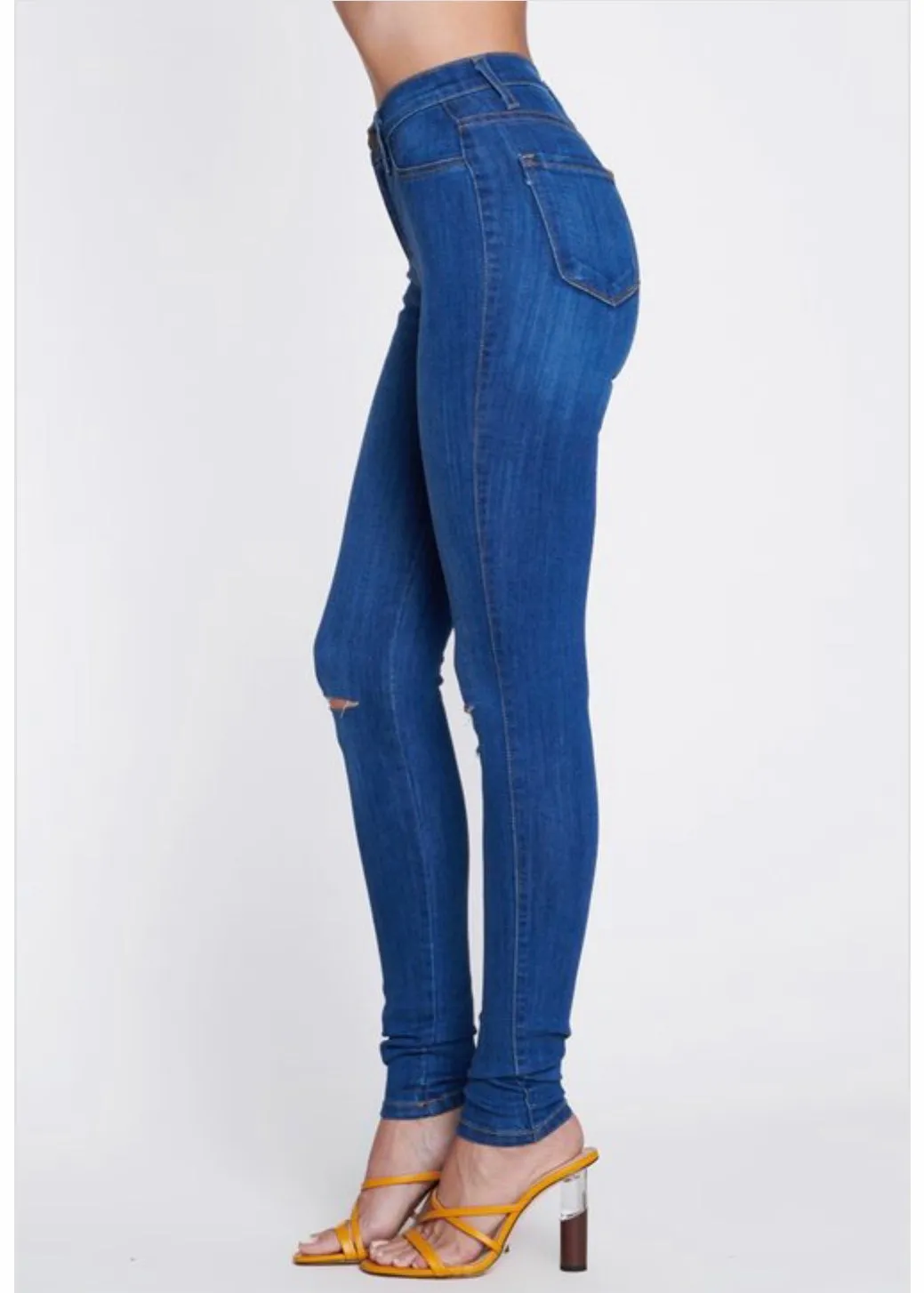 Vibrant Not So Basic Skinny Jeans (Medium Stone) P831