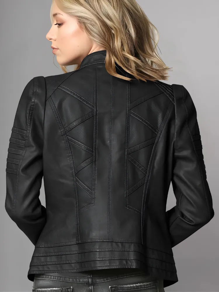 Woman BIKER LEATHER JACKET 2024