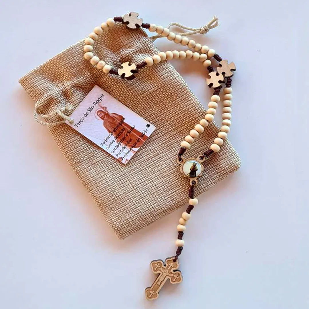 Wood Rosary - Saint Roch